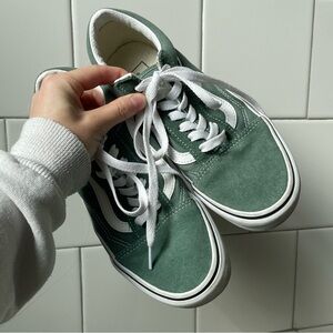 Vans Green and White Sneakers